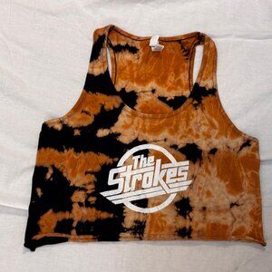 The Strokes women unisex Medium M tie dye black Cropped Tank top t shirt